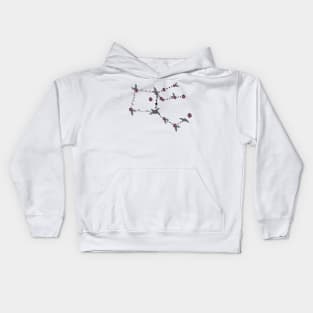 Pegasus Constellation Roses and Hearts Doodle Kids Hoodie